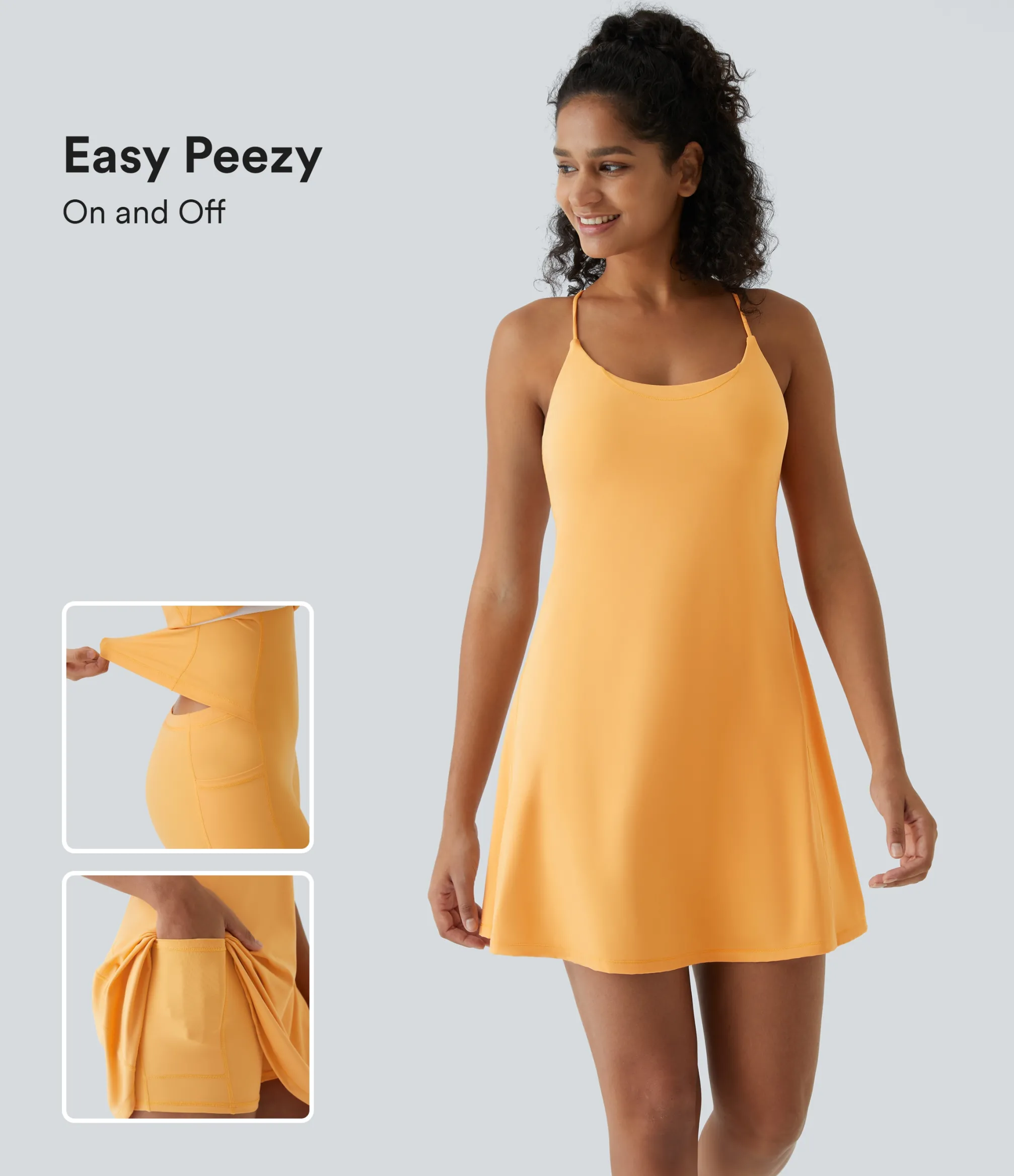Dresses|Mini Dresses<HALARA 2-in-1 Pocket Mini Slip Yoga Active Dress-Easy Peezy Edition