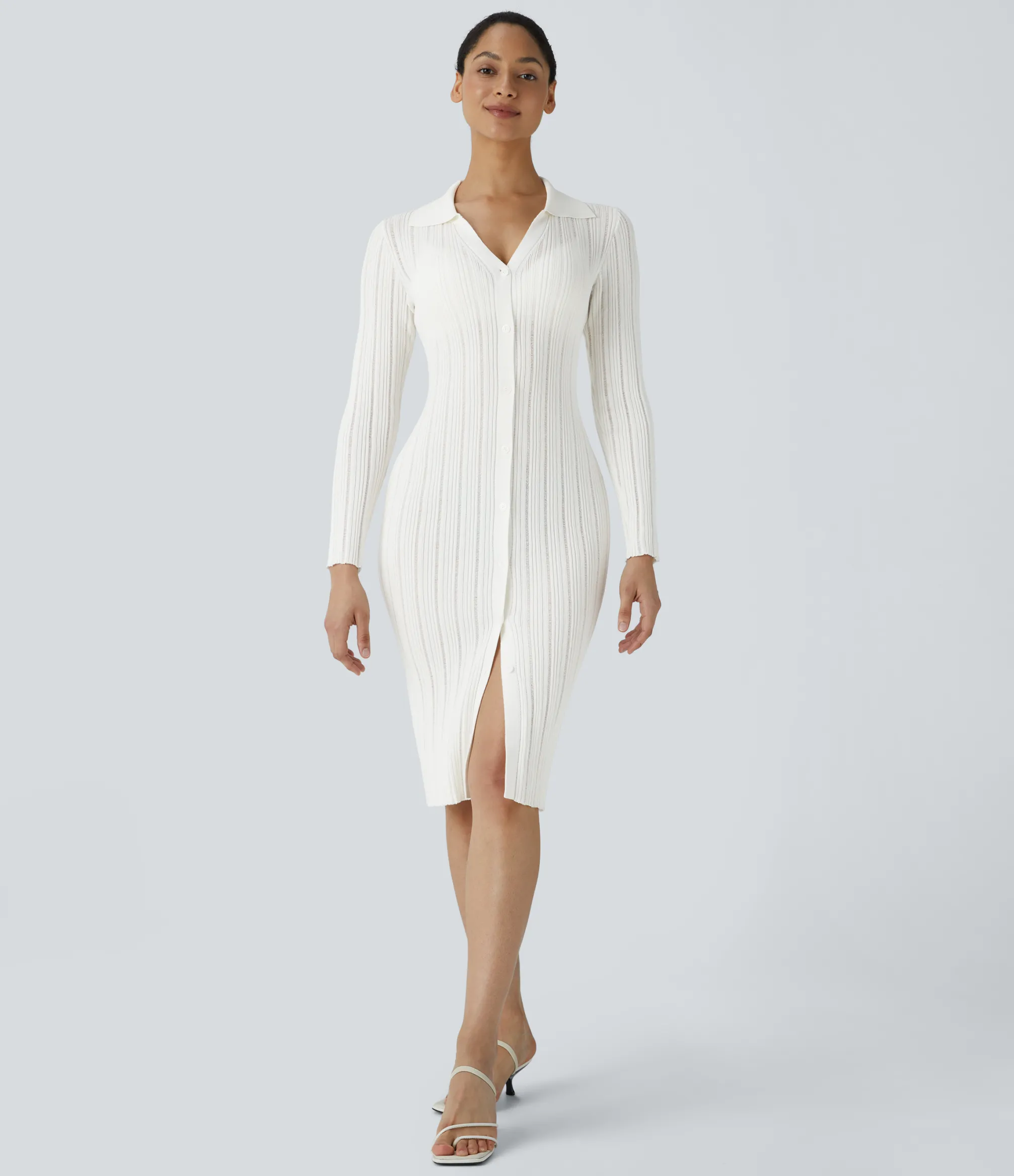 Dresses|Bodycon Dresses<HALARA Long Sleeve Bodycon Midi Casual Sweater Dress