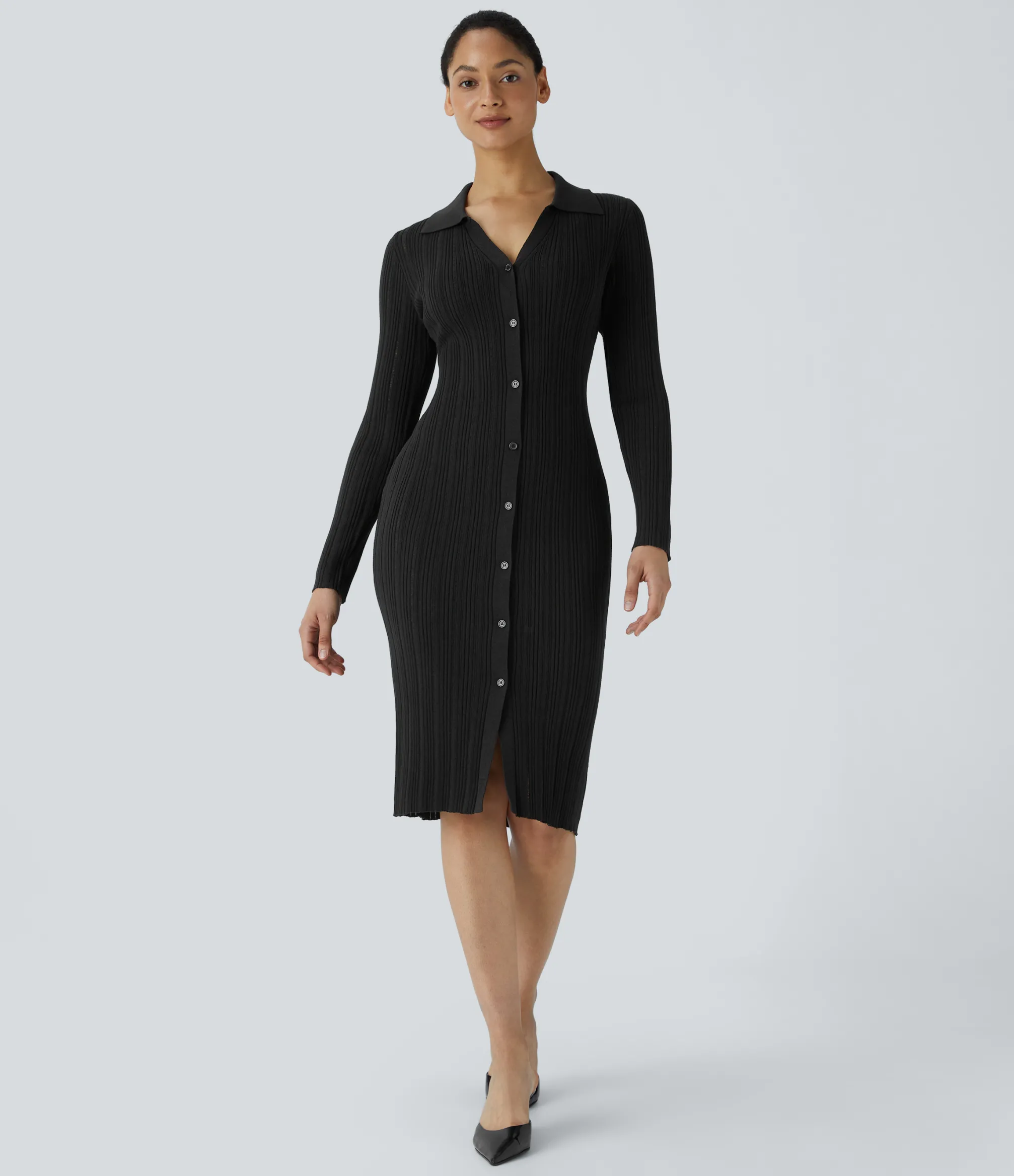 Dresses|Bodycon Dresses<HALARA Long Sleeve Bodycon Midi Casual Sweater Dress