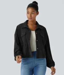 Jackets & Outerwear<HALARA Long Sleeve Pocket Casual Corduroy Jacket