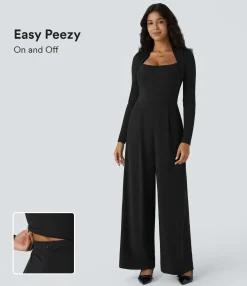 Jumpsuits<HALARA Long Sleeve Pocket Wide Leg Jumpsuit-Easy Peezy