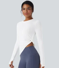 Sports Tops|Sports Tops<HALARA Long Sleeve Thumb Hole Asymmetric Quick Dry Yoga Sports Top