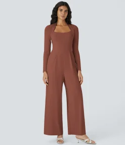 Jumpsuits<HALARA Long Sleeve Wide Leg Jumpsuit