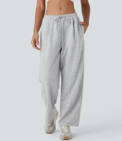 Pants|Straight-Leg Pants<HALARA Low Rise Drawstring Straight Leg Yoga Pants with Pockets