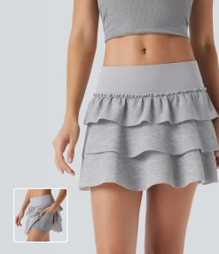 Skirts<HALARA Low Rise Ruffle 2-in-1 Mini Casual Skirt with Pockets