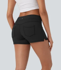 Active Shorts|Bikers<HALARA Low Rise Yoga Biker Shorts 3'' with Pockets