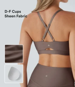Sports Bras|Sports Bras<HALARA Low Support Cut Out Sheen Yoga Sports Bra-D/DD/DDD/F Cups