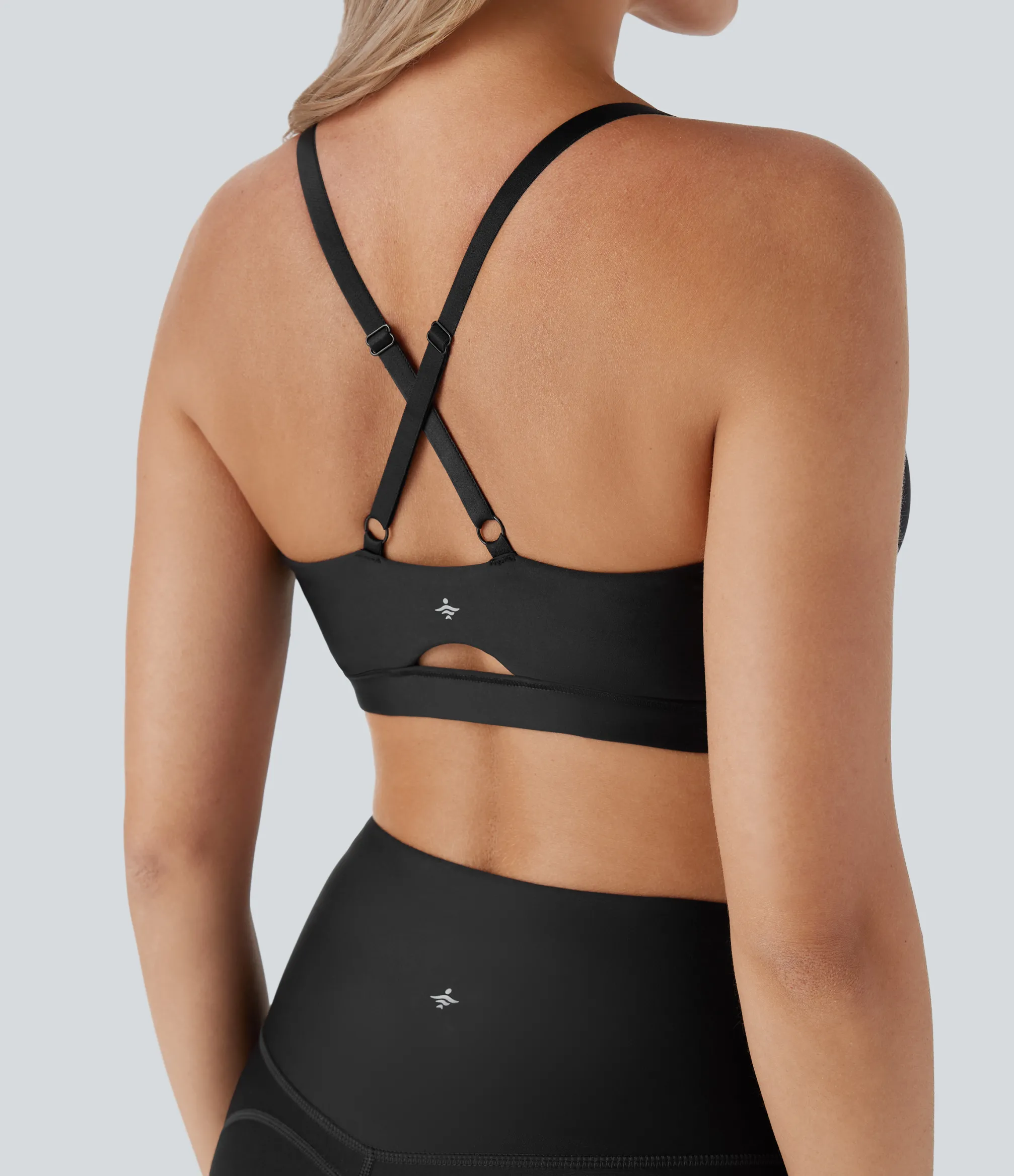 Sports Bras|Sports Bras<HALARA Low Support Cut Out Sheen Yoga Sports Bra-D/DD/DDD/F Cups