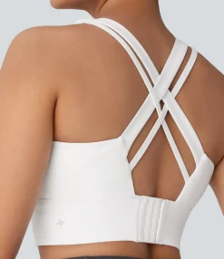 Sports Bras|Sports Bras<HALARA Medium Support U Neck Adjustable Hook Running Sports Bra-D/DD/DDD/F Cups