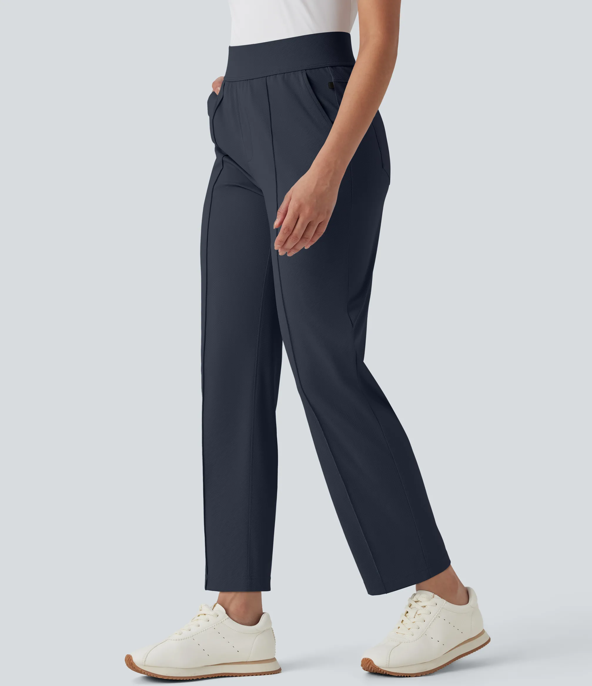 High-Waisted Pants|Pants<HALARA Mid High Waisted Pockets Quick Dry Golf Pants-Golf Tee-UPF40+