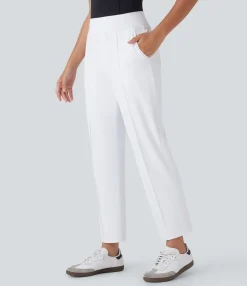 High-Waisted Pants|Pants<HALARA Mid High Waisted Pockets Quick Dry Golf Pants-Golf Tee-UPF40+