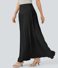 Maxi & Midi Skirts|Skirts<HALARA Mid Low Rise Pocket Knot Flowy Maxi Skirt