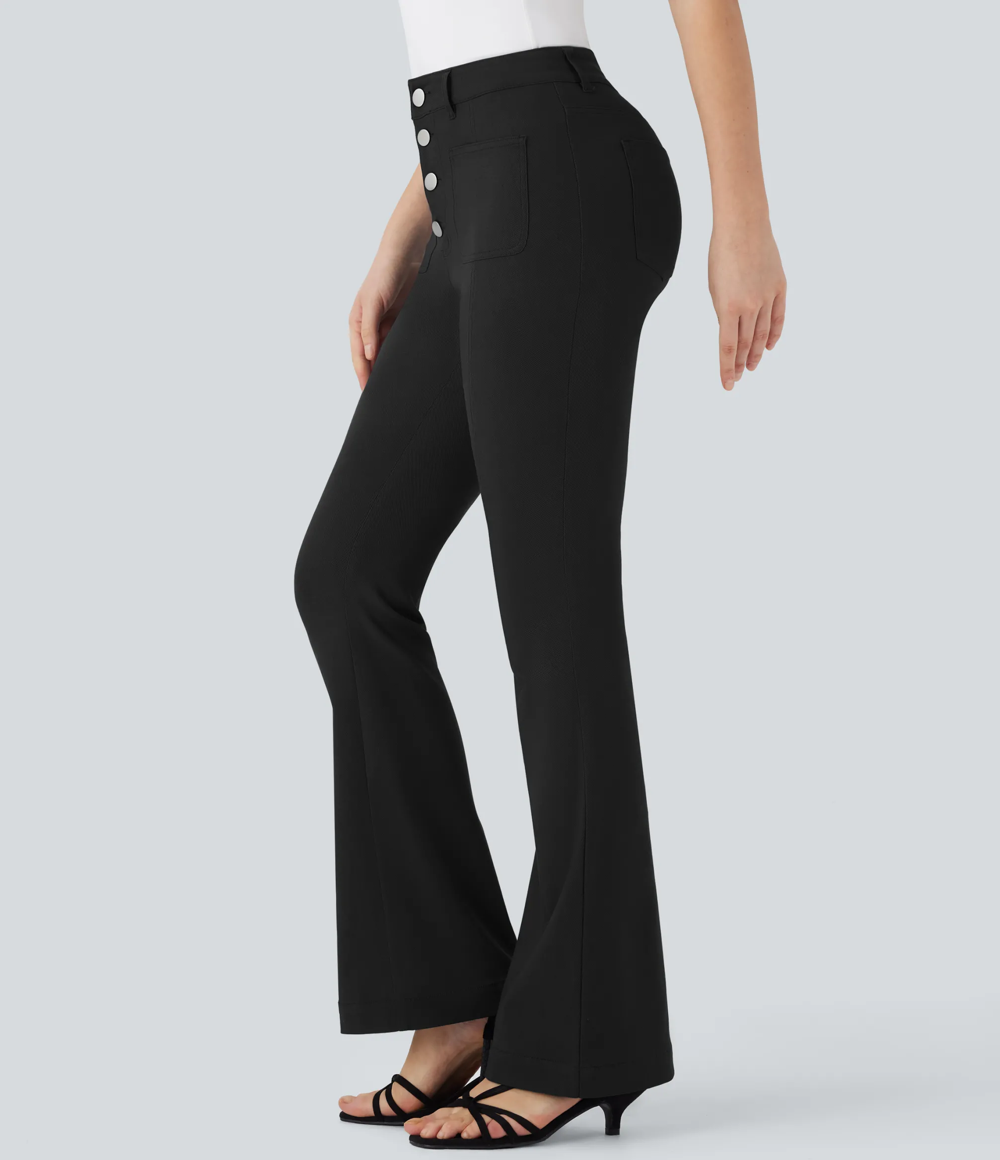 Work Pants|Pants<HALARA Mid Rise Denim Like Work Pants with Pockets