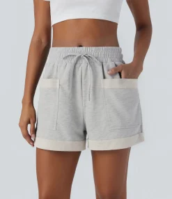Shorts<HALARA Mid Rise Drawstring Casual Shorts with Pockets
