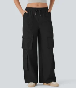 Pants|Cargo Pants<HALARA Mid Rise Drawstring Pockets Wide Leg Cargo Casual Pants