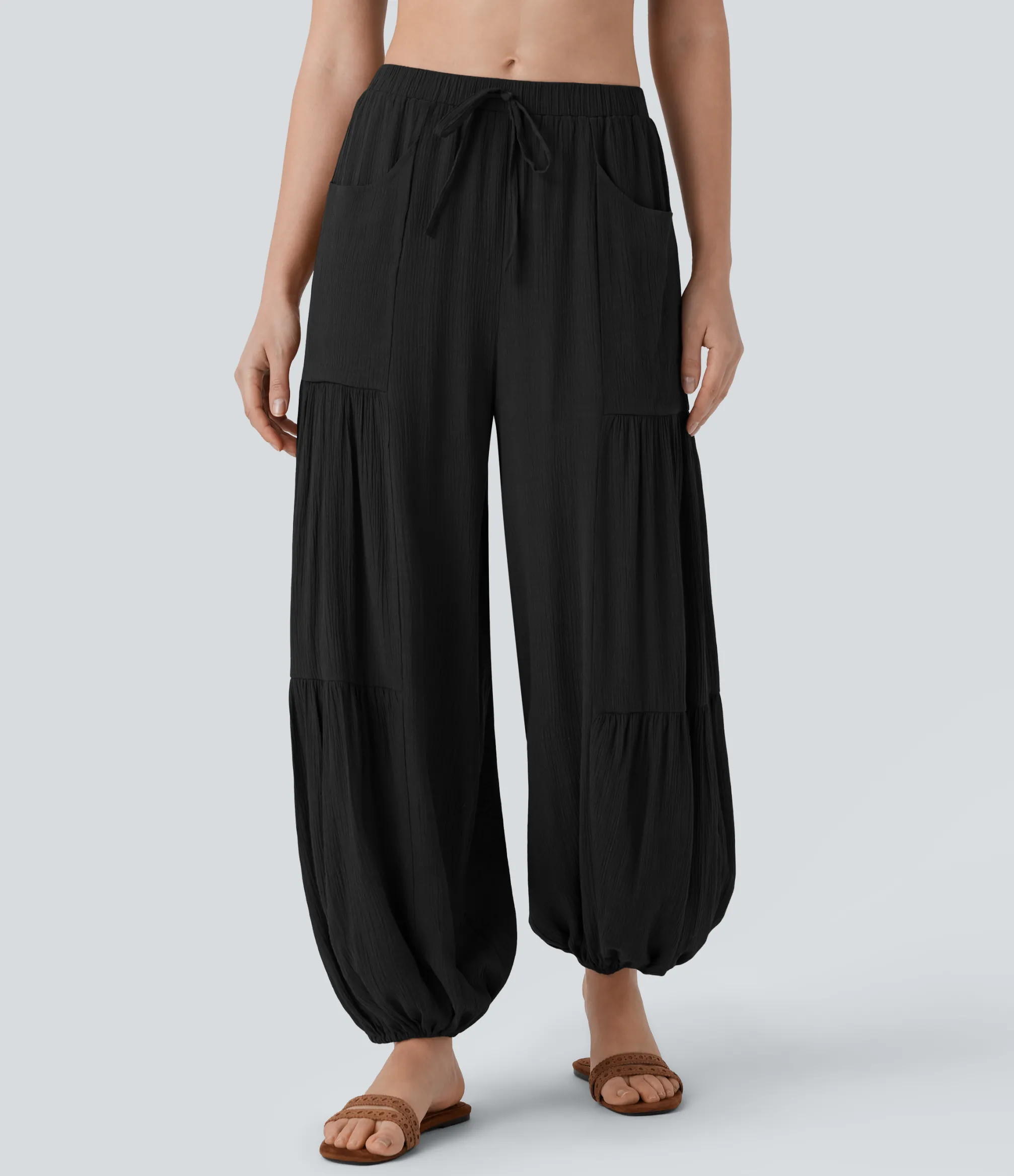 Joggers|Joggers<HALARA Mid Rise Drawstring Pocket Relax Joggers