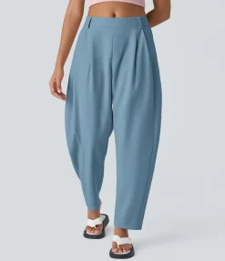 Work Pants|Pants<HALARA Mid Rise Pocket Barrel Leg Work Pants