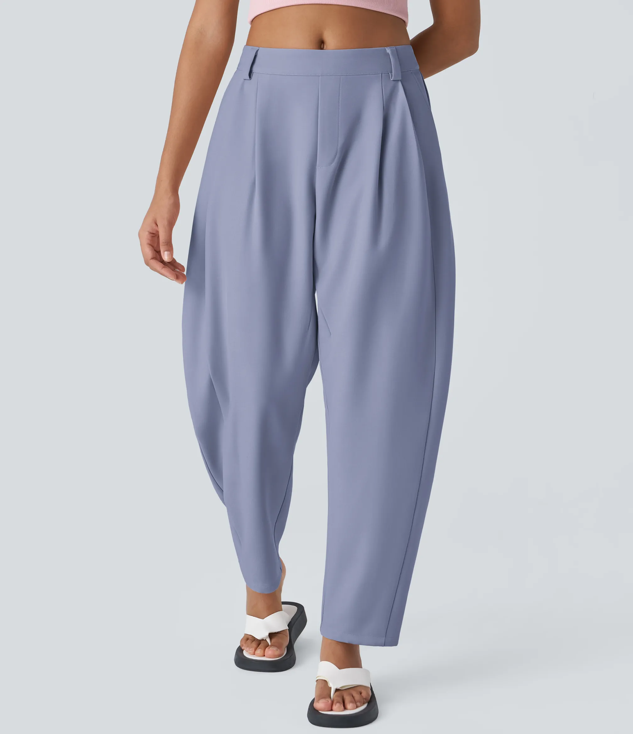 Work Pants|Pants<HALARA Mid Rise Pocket Barrel Leg Work Pants