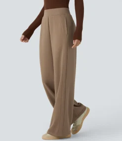 Pants|Straight-Leg Pants<HALARA Mid Rise Pocket Relaxed Fit Straight Leg Casual Pants