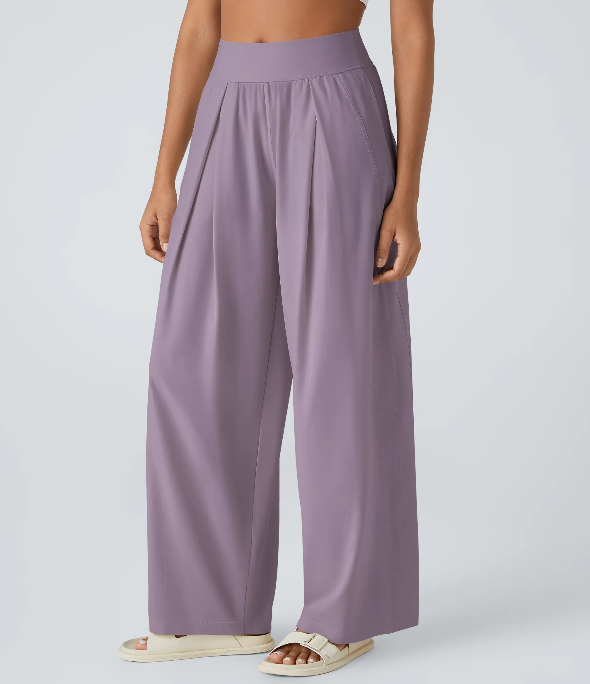 Pants|Wide-Leg Pants<HALARA Mid Rise Pocket Wide Leg Casual Pants