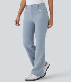Pants<HALARA Mid Rise Pockets Casual Pants