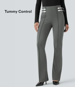 Work Pants|Pants<HALARA Mid Rise Tummy Control Work Bootcut Pants