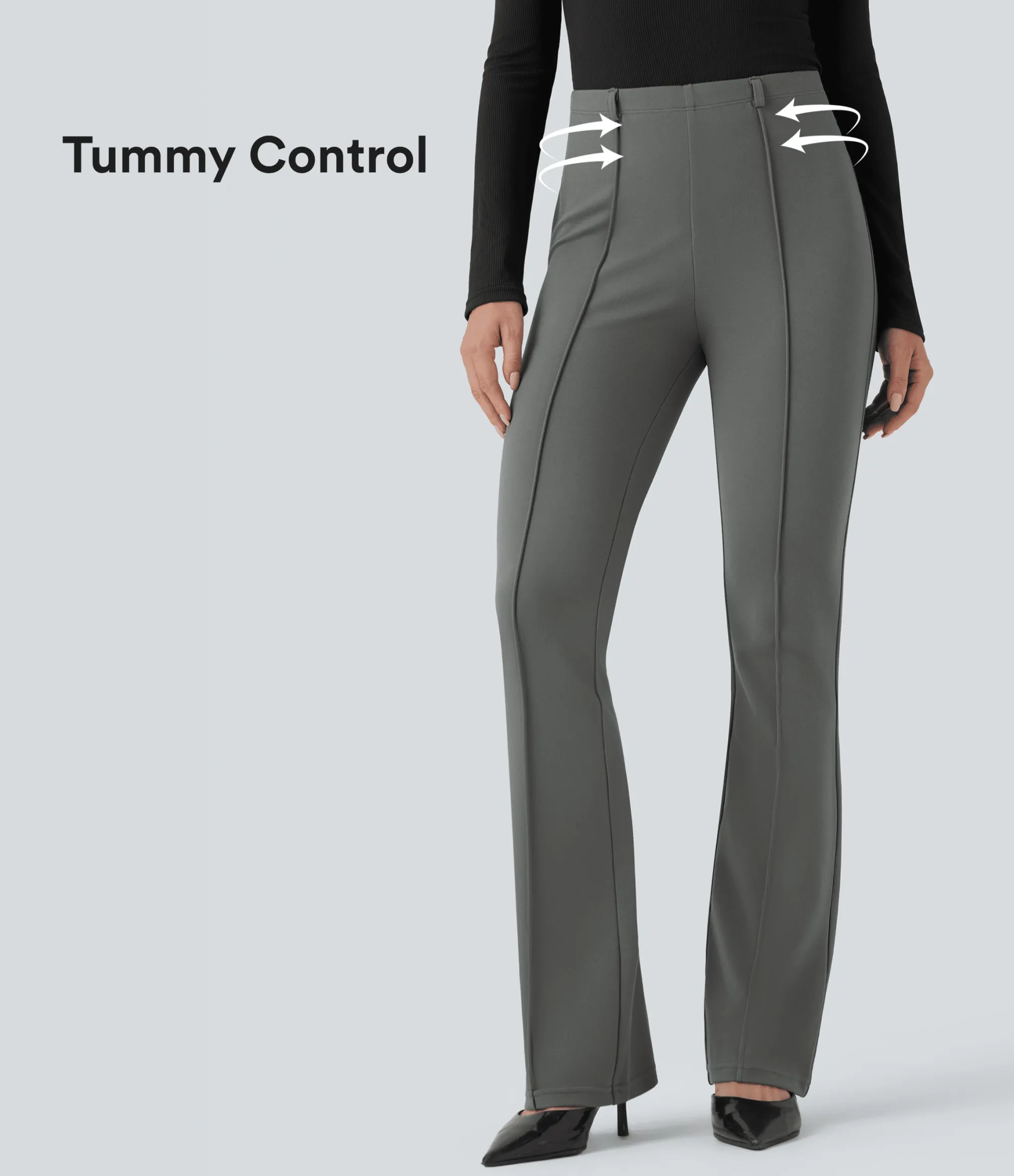 Work Pants|Pants<HALARA Mid Rise Tummy Control Work Bootcut Pants