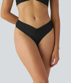 Beachwear<HALARA Mid Rise V Shaped Bikini Bottom Swimsuit