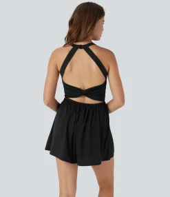 Jumpsuits<HALARA Padded 2-in-1 Romper with Pockets-Easy Peezy Edition