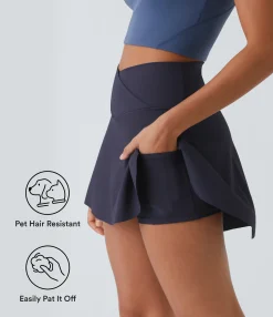 Active Skirts|Mini Skirts<HALARA Patitoff™ Flow Pet Hair Resistant Crossover Pocket 2-in-1 Activity Skirt-Lucid