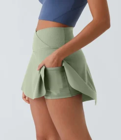 Active Skirts|Mini Skirts<HALARA Patitoff™ Flow Pet Hair Resistant Crossover Pocket 2-in-1 Activity Skirt-Lucid