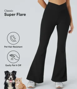 Crossover Leggings|Pocket Leggings<HALARA Patitoff™ Flow Pet Hair Resistant Crossover High Waisted Pocket Leggings