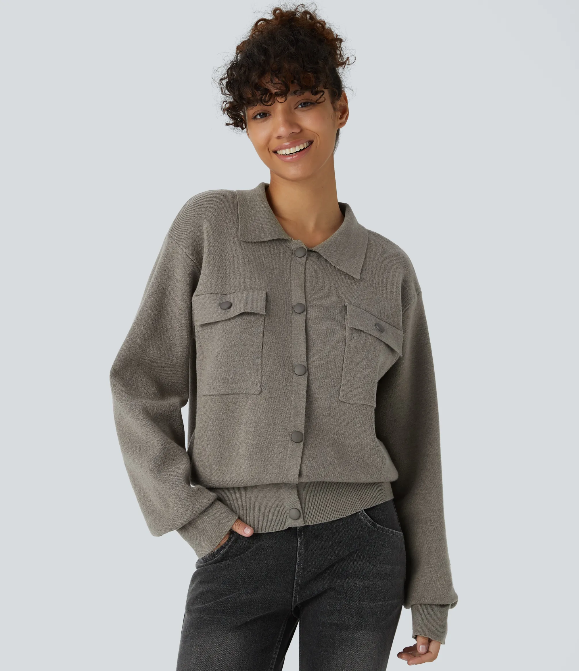 Sweaters<HALARA Pocket Long Sleeve Casual Sweater