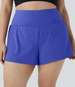 Plus Size<HALARA Pocket Plus Pocket 2-in-1 Gym Plus Size Shorts 2.5''