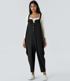 Jumpsuits<HALARA Pocket Stacked Casual Overalls