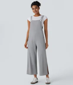 Jumpsuits<HALARA Pocket Wide Leg Casual Overalls-Front and Back Wearable