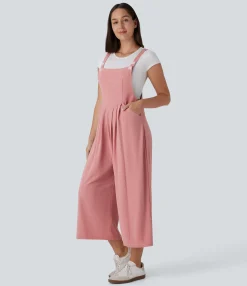 Jumpsuits<HALARA Pockets Capri Waffle Casual Overalls