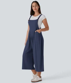 Jumpsuits<HALARA Pockets Capri Waffle Casual Overalls