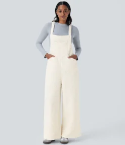Jumpsuits<HALARA Pockets Casual Teddy Overalls