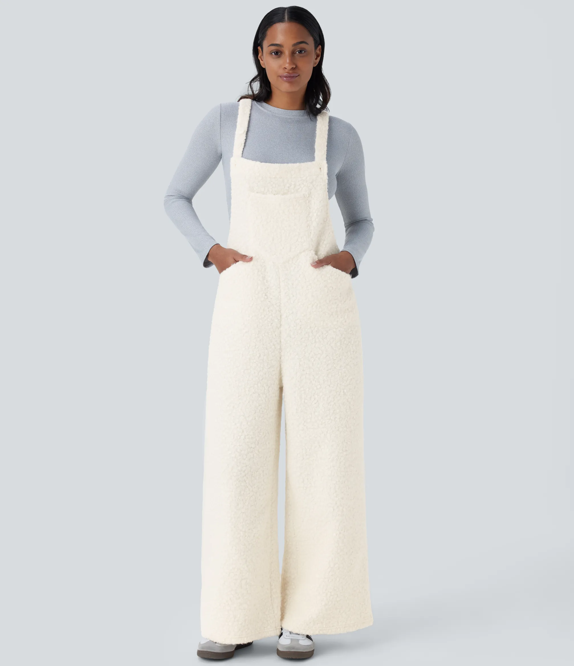 Jumpsuits<HALARA Pockets Casual Teddy Overalls