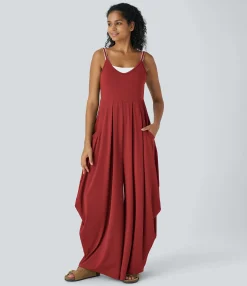 Jumpsuits<HALARA Pockets Draped Wide Leg Casual Jumpsuit