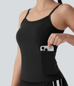 Tank Tops & Camis|Tank Tops<HALARA Pockets Plain Workout Cami Top