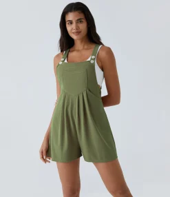 Jumpsuits<HALARA Pockets Waffle Casual Overalls