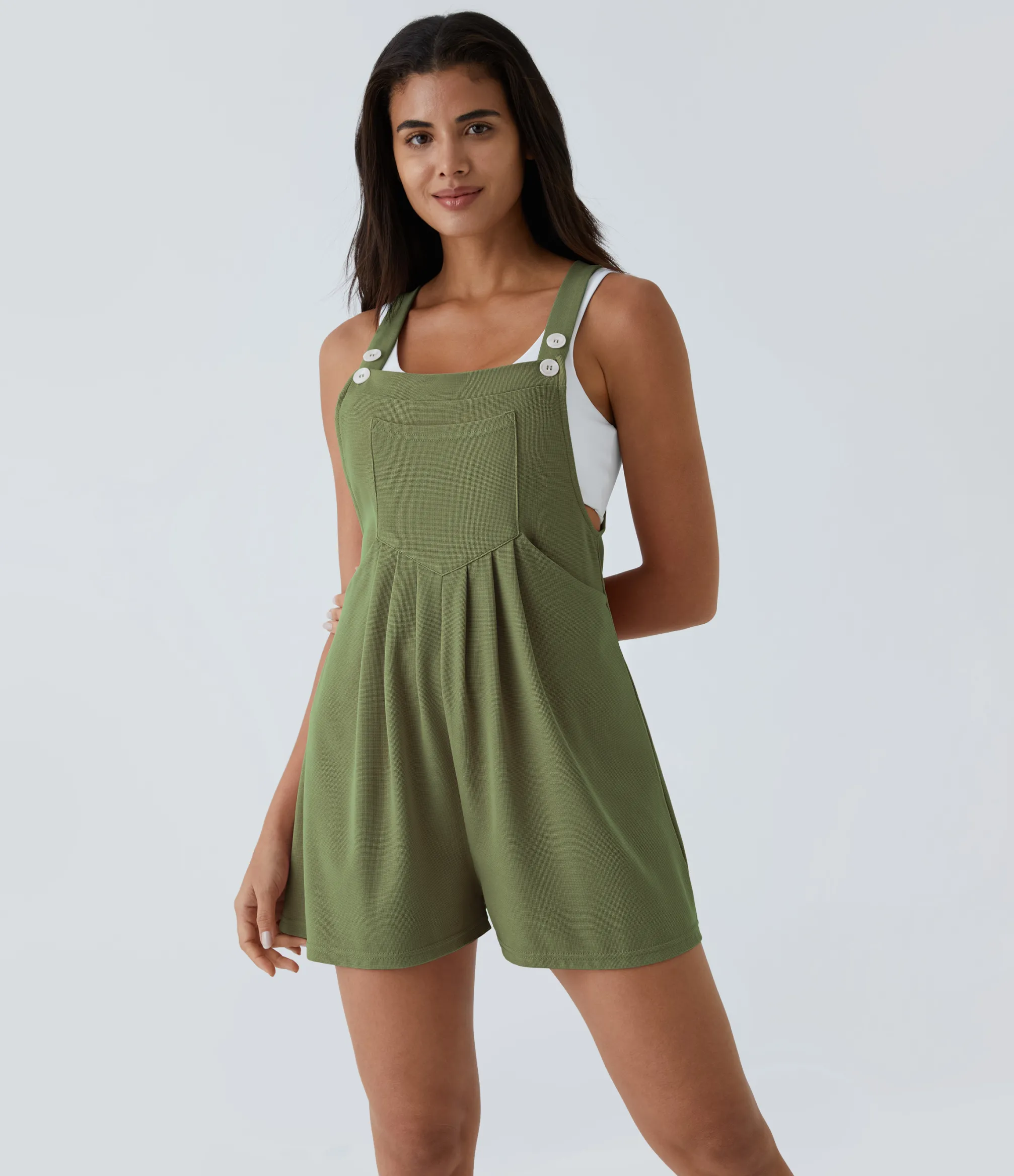 Jumpsuits<HALARA Pockets Waffle Casual Overalls