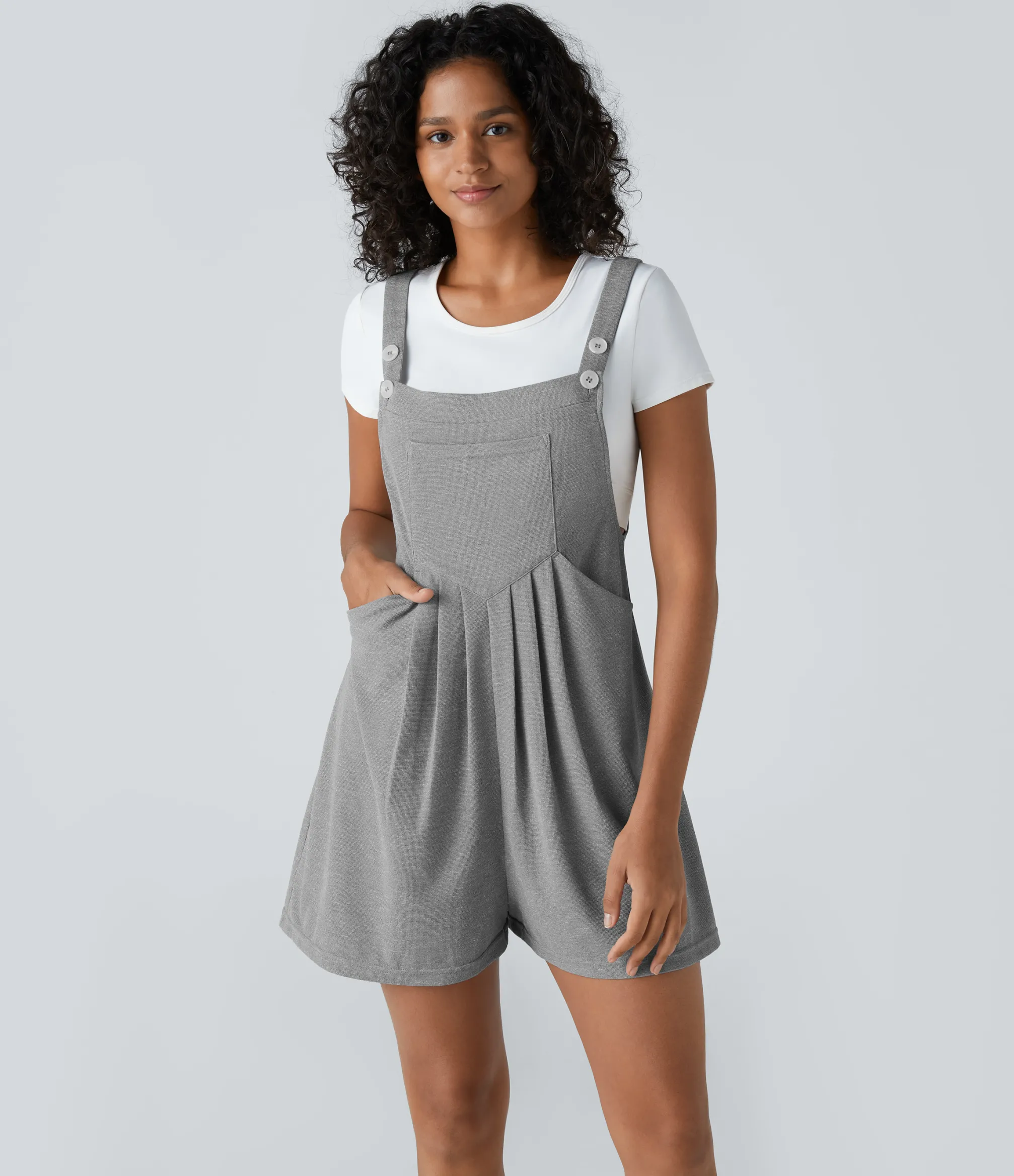 Jumpsuits<HALARA Pockets Waffle Casual Overalls