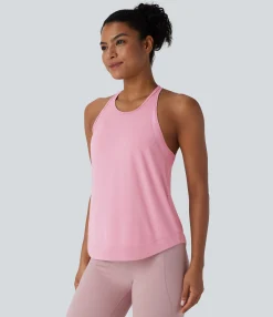 Tank Tops & Camis|Tank Tops<HALARA Racerback Curved Hem Stripe Quick Dry Running Tank Top