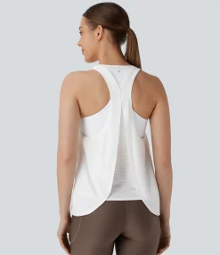 Tank Tops & Camis|Tank Tops<HALARA Racerback Curved Hem Stripe Quick Dry Running Tank Top