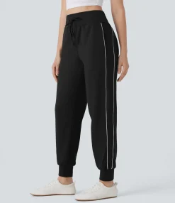 Pants|Joggers<HALARA Reflective High Waisted Drawstring Pocket Travel Pile Joggers