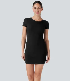 Bodycon Dresses|Active Dresses<HALARA Ribbed Built-in Bra Bodycon Mini Yoga Active Dress