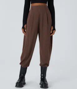 Pants|Joggers<HALARA Ribbed High Waisted Pocket Adjustable Buckle Hem Casual Joggers